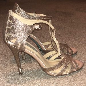 Betsy Johnson Rose Gold Sparkly High-heels